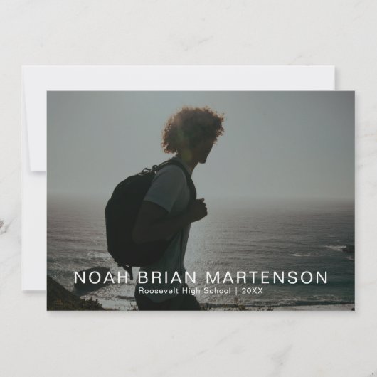 卒業パーティーの写真 招待状 (正面)