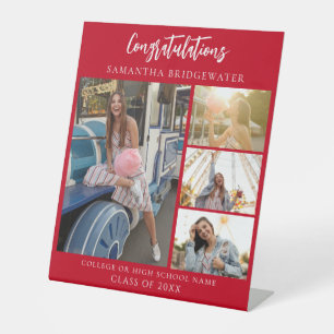 卒業パーティーの写真Red Graduate 2025 台座サイン