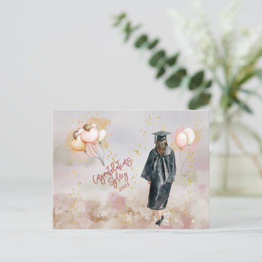 卒業パーティーの娘おめでとう ポストカード (スタンド正面)