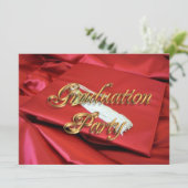 卒業パーティーの招待状の赤と金ゴールド 招待状 (スタンド正面)