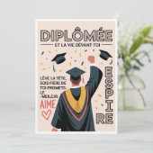 卒業パーティーの招待状 🎓 – モダン 招待状 (スタンド正面)