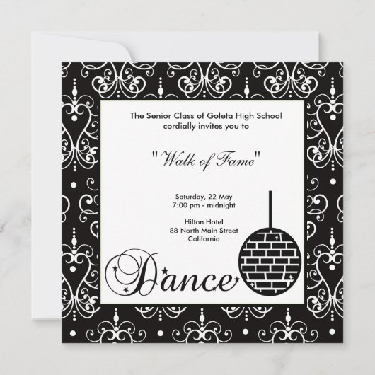 卒業パーティーの招待状 招待状 (正面)