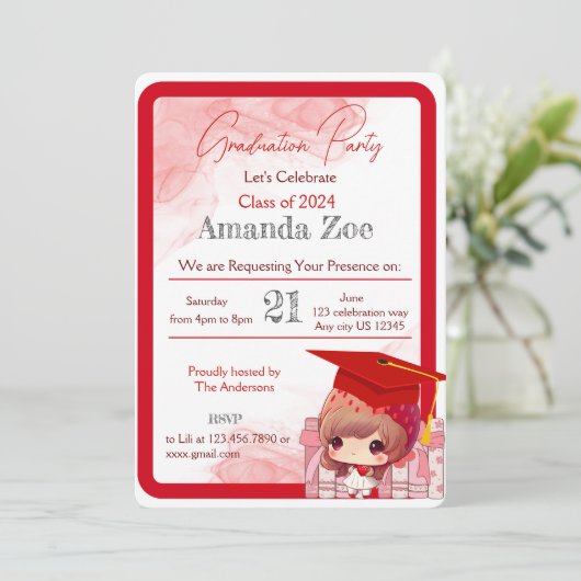 卒業パーティーの招待状/案内 招待状 (スタンド正面)