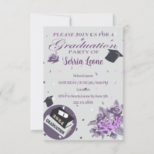 卒業パーティーの招待2024 招待状 (正面)