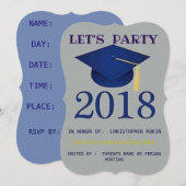 卒業パーティーの招待 招待状 (正面/裏面)