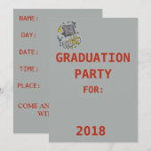 卒業パーティーの招待 招待状 (正面/裏面)