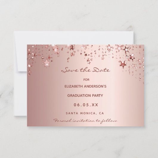 卒業パーティーの日付の保存赤面写真2023 セーブザデート (裏面)