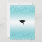 卒業パーティーの日付の保存，ターコイズ 招待状 (裏面)