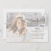 卒業パーティーの日付を保存する 案内状 (裏面)