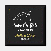 卒業パーティーの日付を保存 |フェイク縁ど マグネット (正面)