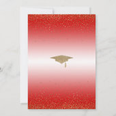 卒業パーティーの日程を保存 - チェリー レッド 招待状 (裏面)