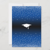 卒業パーティーの日程を保存 - 青いオンブル 招待状 (裏面)