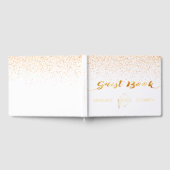 卒業パーティーの白い金ゴールド紙吹雪 ゲストブック (全面)