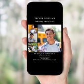 卒業パーティーの白黒写真コラージュ 招待状