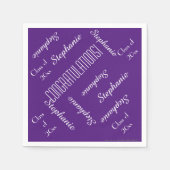 卒業パーティーの繰り返し名前と年の紙 スタンダードカクテルナプキン (正面)