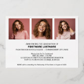 卒業パーティーの脚本の大学院モダン写真 箔招待状 (裏面)