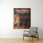 卒業パーティーの西部帽子とラソーの背景 タペストリー (インサイチュ)