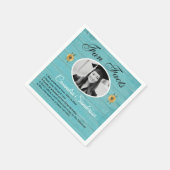 卒業パーティーの豆知識 サンキュー ティール ウッド スタンダードカクテルナプキン (角)