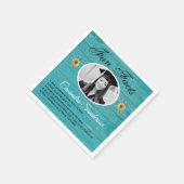 卒業パーティーの豆知識 サンキュー ティール ウッド ナップ スタンダードカクテルナプキン (角)