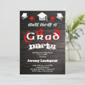 卒業パーティーの赤いぼやけたテキスト 招待状 (スタンド正面)