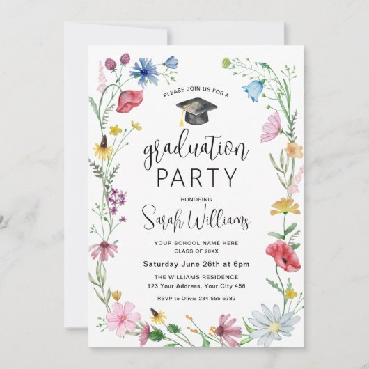 卒業パーティーの野草 招待状 (正面)