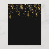 卒業パーティーの黒い金ゴールド予算の招待 (裏面)