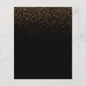 卒業パーティーの黒い金ゴールド予算の招待 チラシ (裏面)