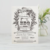 卒業パーティーのBBQ招待状 - サプレム ビンテージ 招待状 (スタンド正面)