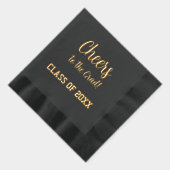 卒業パーティーへの応援ブラック&金ゴールド 箔ナプキン (右)