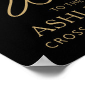 卒業パーティーへようこそフォトブラック金ゴールドスクリプト ポスター (角)