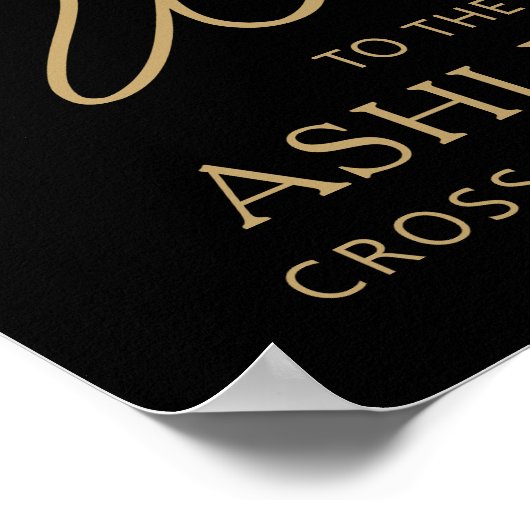 卒業パーティーへようこそフォトブラック金ゴールドスクリプト ポスター (角)