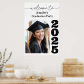 卒業パーティーへようこそ写真の看板 ポスター (キッチン)