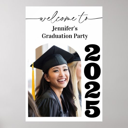 卒業パーティーへようこそ写真の看板 ポスター (正面)