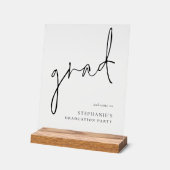 卒業パーティーへようこそGrad Black Script アクリルサイン (傾斜)