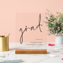卒業パーティーへようこそGrad Black Script アクリルサイン