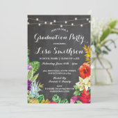 卒業パーティーアロハトロピカルルアウ(ハワイ式宴会)ライト招待状 招待状 (スタンド正面)