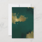 卒業パーティーインベンテーションブラック&金ゴールド 出欠カード (裏面)