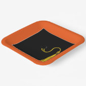 卒業パーティーオレンジ紙プレート ペーパープレート (傾斜あり)