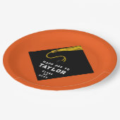 卒業パーティーオレンジ ペーパープレート (アングル)