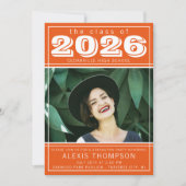 卒業パーティーオープンハウス2023フォトオレンジ 招待状 (正面)