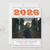 卒業パーティーオープンハウス2023フォトオレンジ 招待状 (正面)