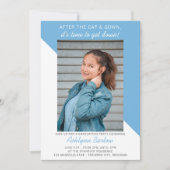 卒業パーティーオープンハウス2023フォトライトブルー 招待状 (正面)