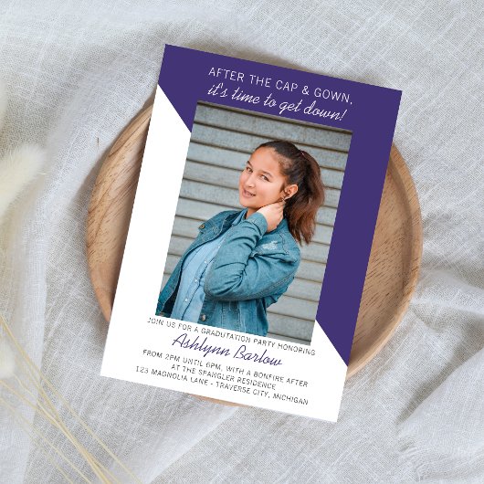 卒業パーティーオープンハウス2024フォトパープル 招待状