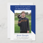 卒業パーティーオープンハウス2025フォトブルー 招待状 (正面)