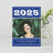 卒業パーティーオープンハウス2025フォトブルー 招待状 (スタンド正面)