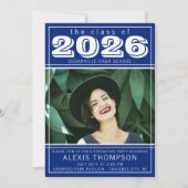 卒業パーティーオープンハウス2025フォトブルー 招待状 (正面)