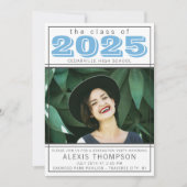 卒業パーティーオープンハウス2025フォトライトブルー 招待状 (正面)