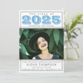 卒業パーティーオープンハウス2025フォトライトブルー 招待状 (スタンド正面)