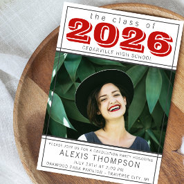 卒業パーティーオープンハウス2025フォトレッド 招待状