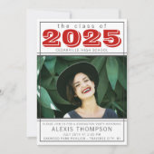 卒業パーティーオープンハウス2025フォトレッド 招待状 (正面)